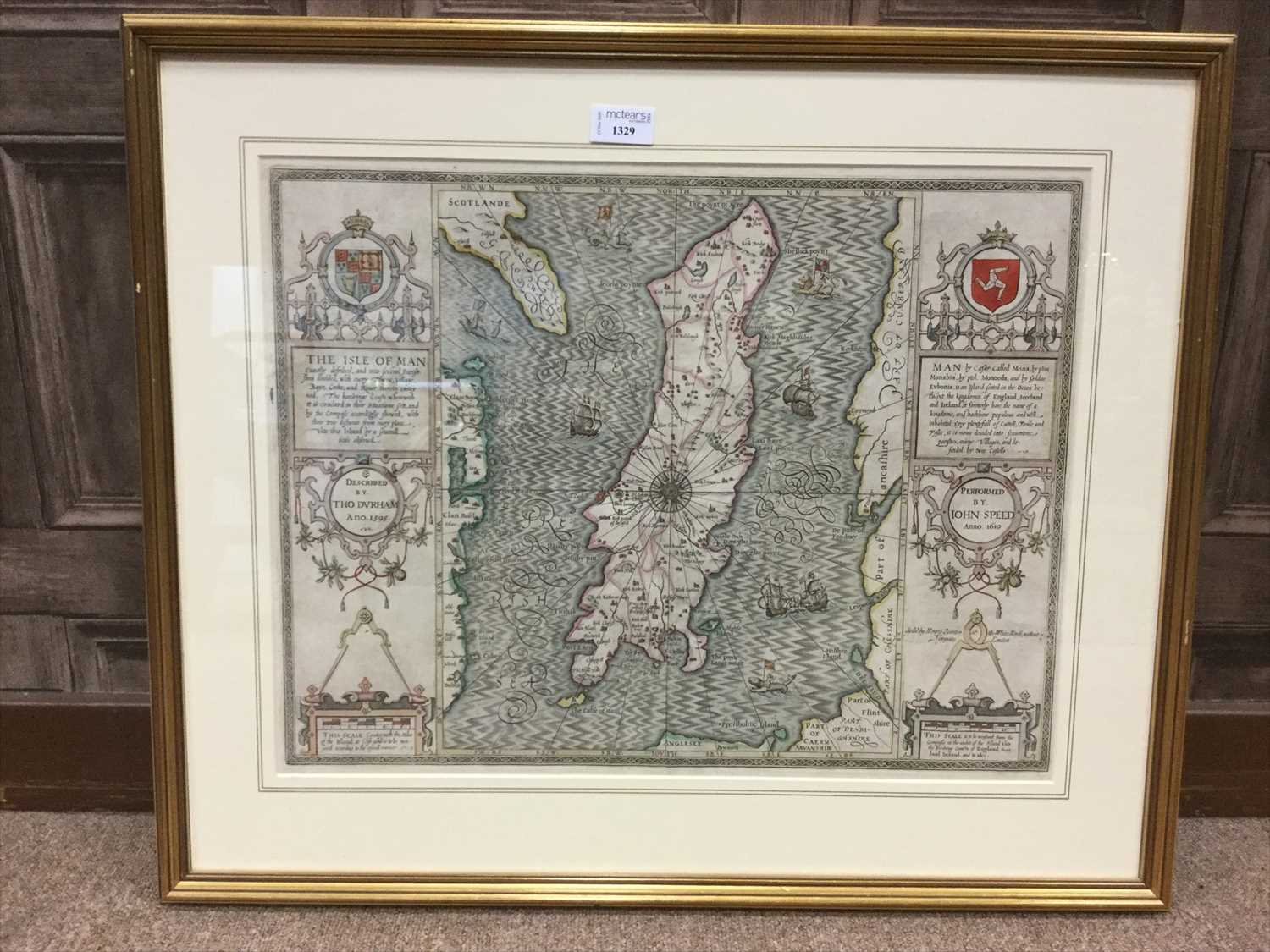 Lot 1329 - MAP OF THE ISLE OF MAN, BY JOHN SPEED