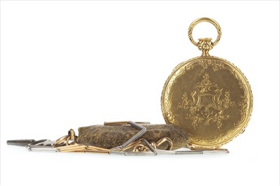 Lot 804 - A REPEATER POCKET WATCH AND CHAIN