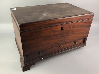 Lot 412 - A 19TH CENTURY MAHOGANY TABLE CHEST AND A DRESSING MIRROR