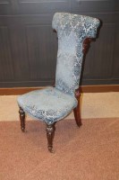 Lot 1015 - VICTORIAN ROSEWOOD PRIE-DIEU CHAIR upholstered...