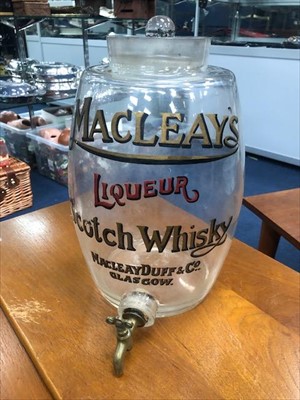 Lot 413 - A 19TH CENTURY MACLEAY'S SCOTCH WHISKY GLASS DISPENSER