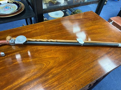 Lot 434 - A SHOOTING STICK AND A WALKING CANE