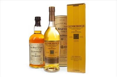 Lot 349 - GLENMORANGIE 10 YEARS OLD AND ONE LITRE OF BALVENIE DOUBLEWOOD