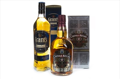 Lot 416 - CHIVAS REGAL 12 YEARS OLD AND GRANTS SIGNATURE