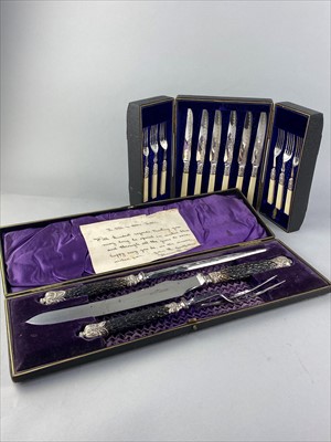 Lot 22 - A CANTEEN OF PLATED CUTLERY ALONG WITH OTHER CASED FLATWARE