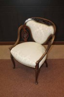 Lot 1024 - VICTORIAN MAHOGANY TUB CHAIR AND TWO PARLOUR...