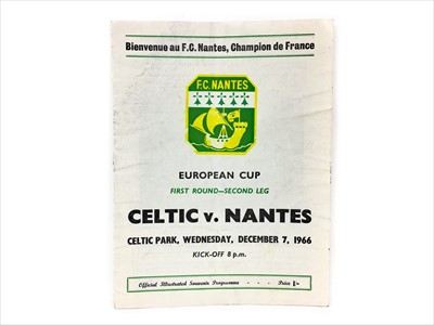 Lot 1885 - STEVIE CHALMERS OF CELTIC F.C. - HIS CELTIC VS. NANTES EUROPEAN CUP SECOND ROUND MATCH PROGRAMME