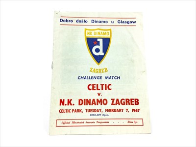 Lot 1884 - STEVIE CHALMERS OF CELTIC F.C. - HIS CELTIC VS. N.K. DINAMO ZAGREB MATCHDAY PROGRAMME 1967