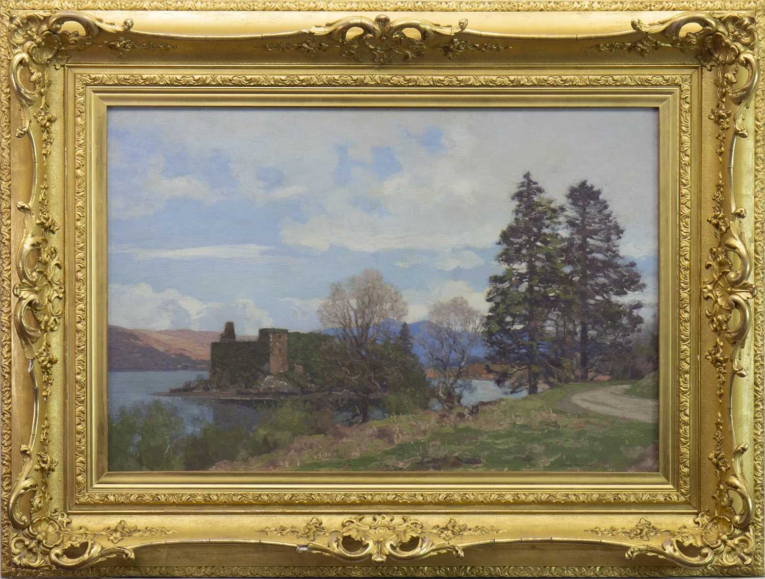 Lot 48 - EXPANSIVE LANDSCAPE, AN OIL BY GEORGE HOUSTON