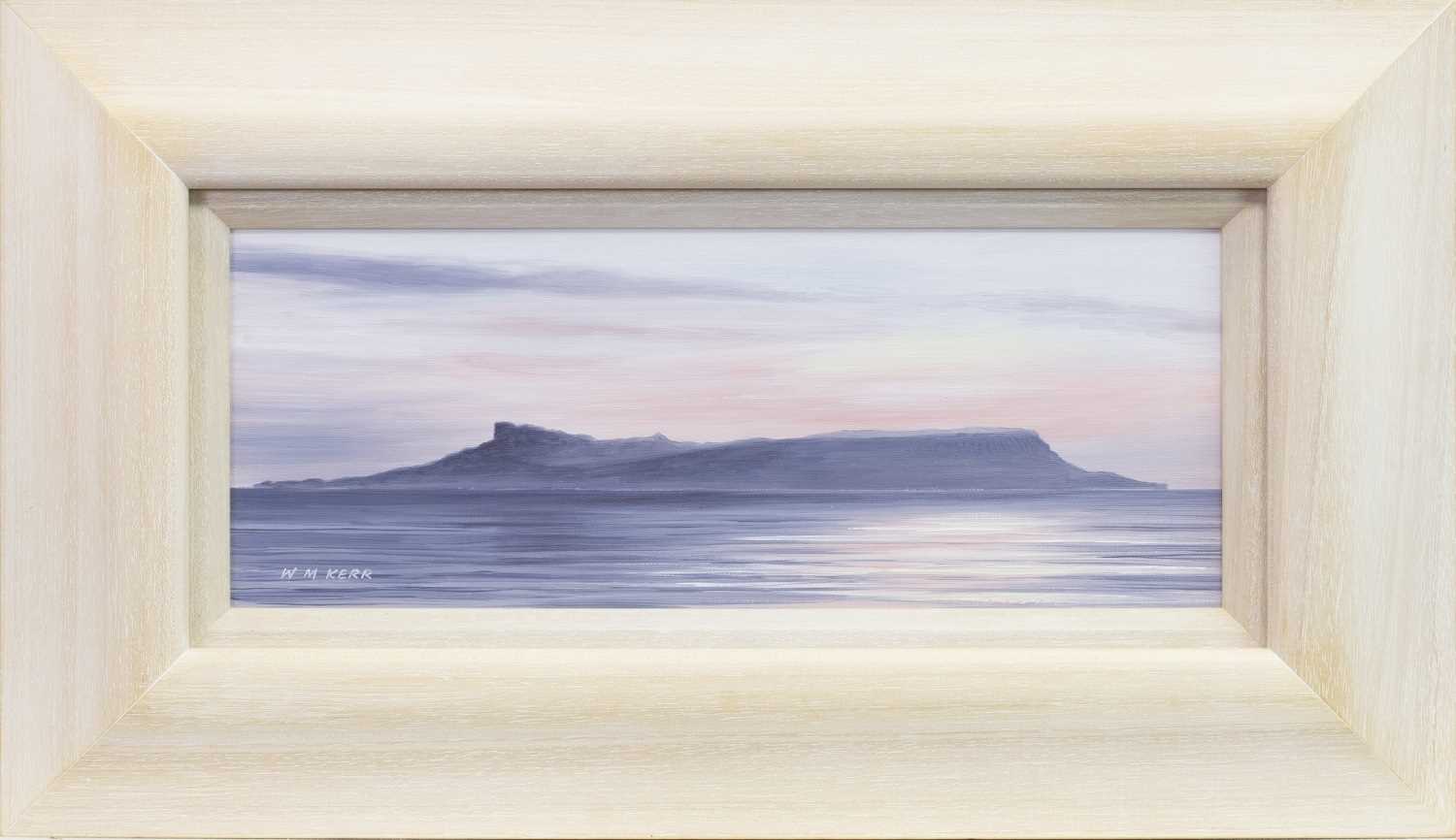 Lot 532 - EIGG AT DUSK, AN OIL BY WILLIAM MCLEAN KERR