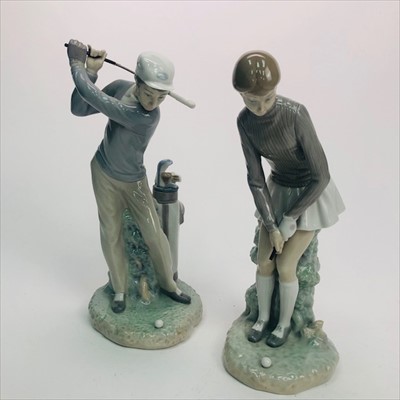Lot 210 - A LOT OF TWO LLADRO GOLFING FIGURES