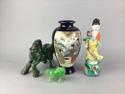 Lot 126 - A LOT OF ASIAN METAL WARE, HARD STONE FIGURES AND CERAMICS