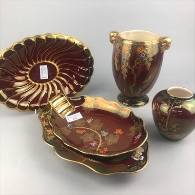 Lot 120 - A LOT OF CARLTON WARE ROUGE ROYAL CERAMICS AND TWO CROWN DEVON VASES