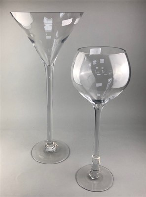 Lot 119 - A LOT OF GLASSWARE INCLUDING TWO LARGE WINE GLASSES