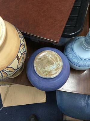 Lot 118 - A ROYAL CAULDON BALUSTER VASE AND OTHER ITEMS OF ART POTTERY