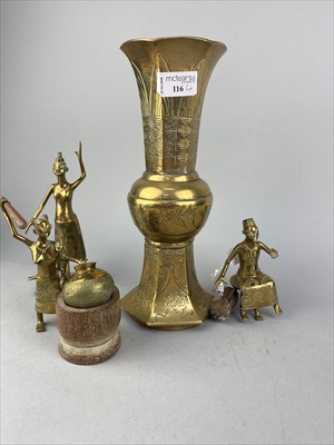 Lot 116 - A LOT OF ASIAN BRASSWARE, CERAMICS AND TRINKET BOXES