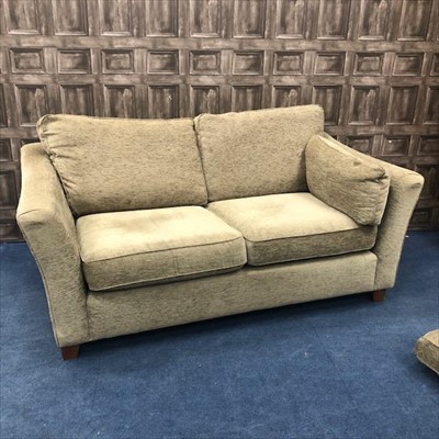 Lot 226 - A PAIR OF MODERN BROWN FABRIC SETTEES