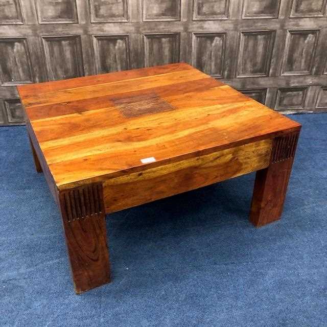 Lot 229 - A MODERN RUSTIC SQUARE COFFEE TABLE