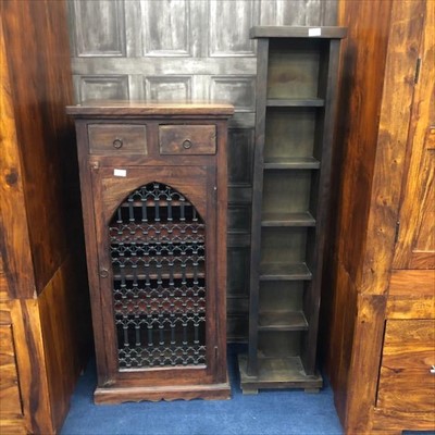 Lot 233 - AN EASTERN CABINET WITH PIERCED METAL PANELLED DOOR