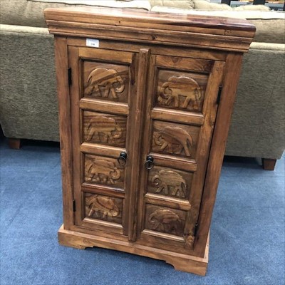 Lot 236 - A MODERN STAINED WOOD TWO DOOR CABINET