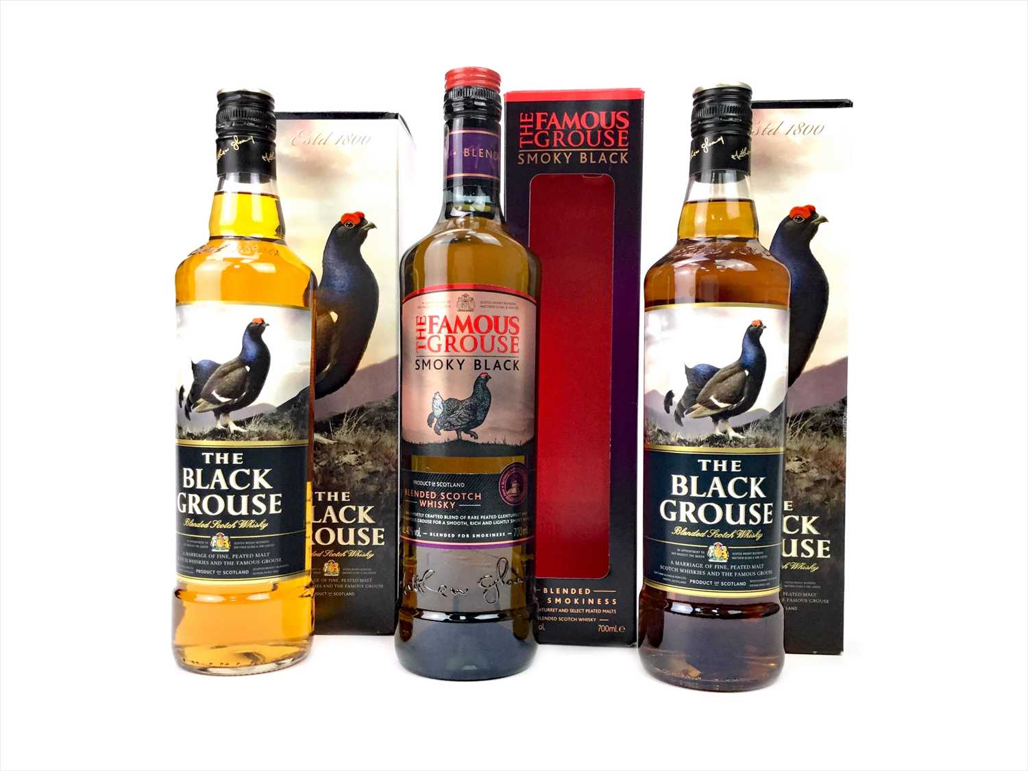 Lot 419 - TWO BOTTLES OF THE BLACK GROUSE AND ONE FAMOUS GROUSE SMOKEY BLACK