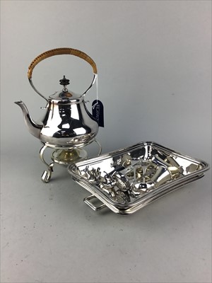 Lot 36 - A LOT OF SILVER PLATED WARE INCLUDING A SPIRIT KETTLE