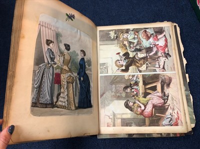 Lot 42 - A VICTORIAN SCRAP ALBUM AND OTHERS