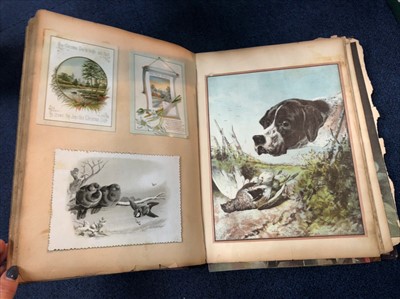 Lot 42 - A VICTORIAN SCRAP ALBUM AND OTHERS