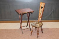Lot 1052 - VICTORIAN MAHOGANY HAND-PAINTED SPINNING CHAIR...