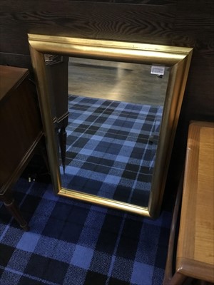 Lot 239 - A GILT FRAMED WALL MIRROR AND A MODERN NEST OF TABLES