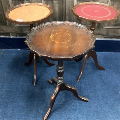 Lot 241 - A LOT OF THREE MAHOGANY WINE TABLES