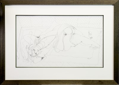 Lot 537 - MR LAUTREC IS COMING, A PENCIL SKETCH BY JAMES MCNAUGHT