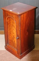Lot 1057 - VICTORIAN MAHOGANY BEDSIDE CABINET of tapering...