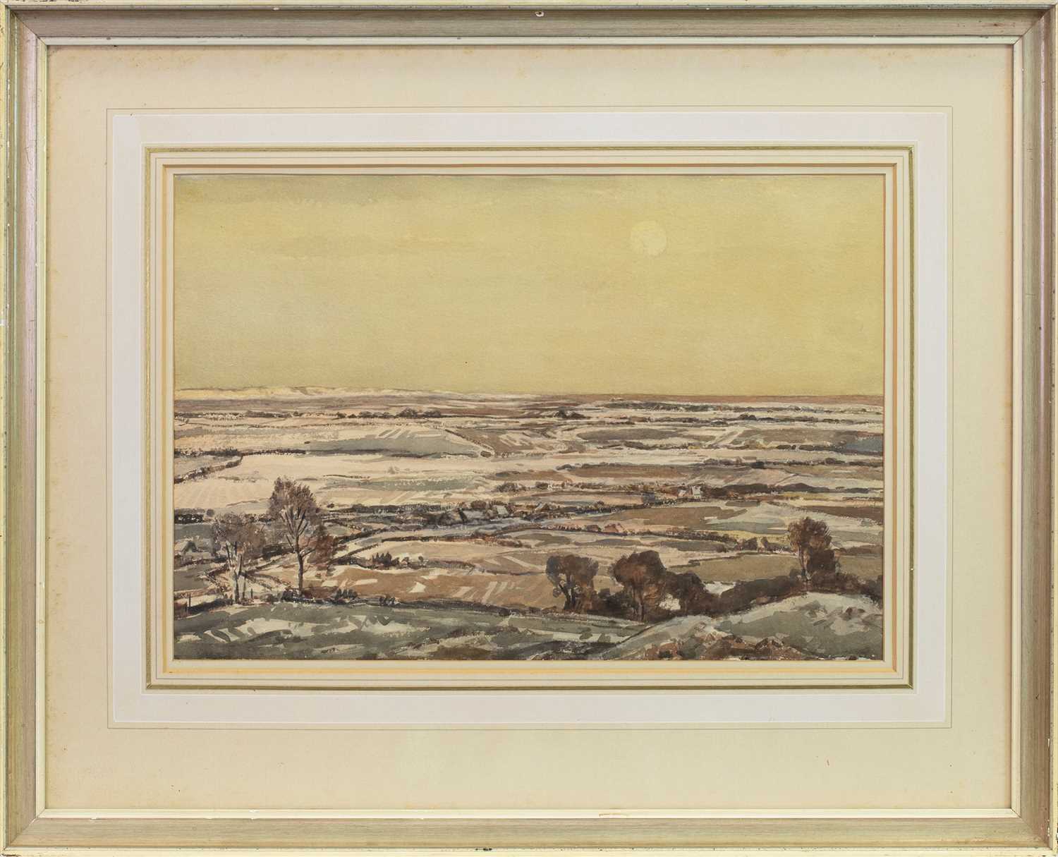 Lot 163 - EXTENSIVE WINTER LANDSCAPE, A WATERCOLOUR ATTRIBUTED TO GEORGE GRAHAM