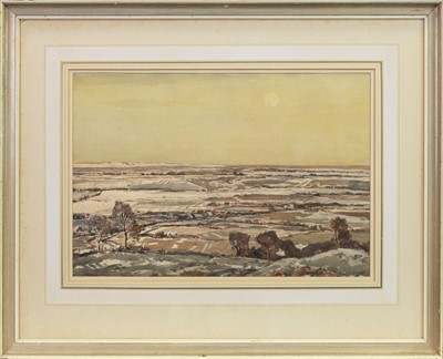 Lot 163 - EXTENSIVE WINTER LANDSCAPE, A WATERCOLOUR ATTRIBUTED TO GEORGE GRAHAM