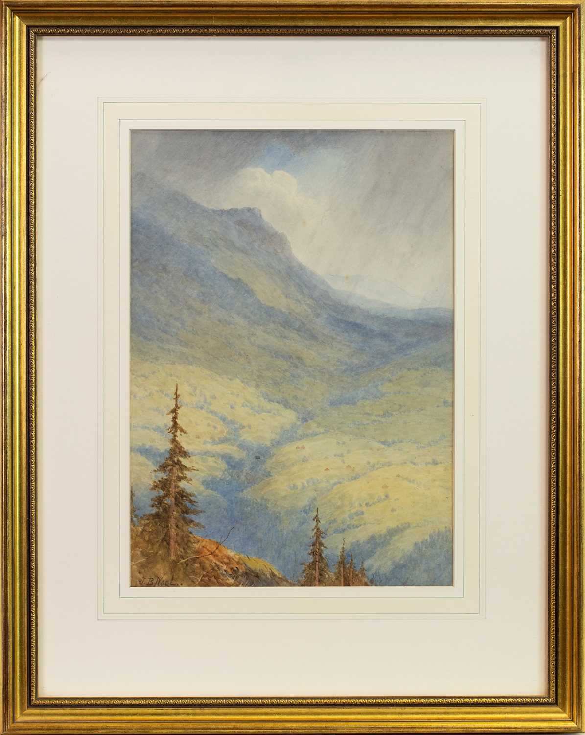 Lot 444 - STORM ON THE SHEINDIGG GRINDEWALD, A WATERCOLOUR BY JOHN BATES NOEL