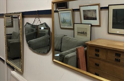 Lot 331 - A LOT OF THREE MODERN WALL MIRRORS