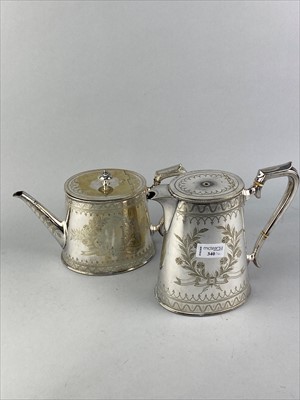 Lot 340 - A SILVER PLATED FOUR PIECE TEA SERVICE