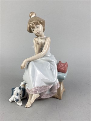 Lot 309 - A LLADRO GROUP OF CHILDREN ON A SEESAW, ANOTHER LLADRO FIGURE AND A NAO GROUP