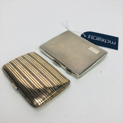 Lot 61 - A LOT OF TWO SILVER CIGARETTE CASES