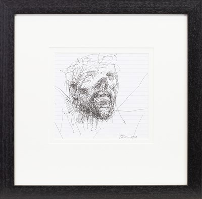 Lot 560 - STUDY OF CHRIST IN PEN, BY PETER HOWSON