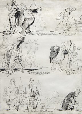 Lot 459 - ORIGINAL ILLUSTRATION FOR THE DAILY HERALD, BY WILLIAM HENRY DYSON