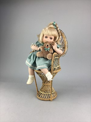 Lot 362 - A REPRODUCTION DOLL IN A CHAIR AND OTHERS