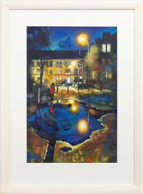 Lot 569 - FLOODS AT KINNING PARK, A WATERCOLOUR BY BRYAN EVANS