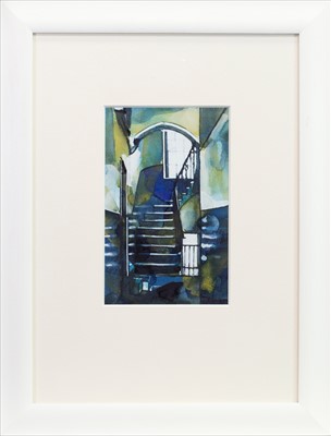 Lot 691 - THE BLUE ARCH, A WATERCOLOUR BY BRYAN EVANS