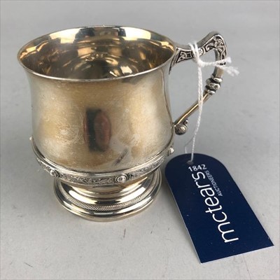 Lot 402 - A SILVER CHRISTENING MUG