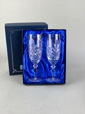 Lot 417 - A PAIR OF EDINBURGH CRYSTAL GLASSES AND SILVER PLATED ITEMS