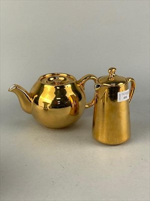 Lot 418 - A ROYAL WORCESTER GILT TEA AND COFFEE POT AND OTHER CERAMICS