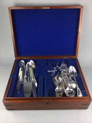 Lot 420 - A CASED CANTEEN OF SILVER PLATED CUTLERY