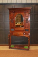 Lot 1142 - EDWARDIAN MAHOGANY HALL STAND with moulded...